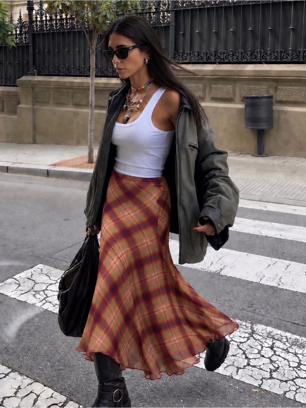 NEW ZARA PRINT PLAID MAXI SKIRT SIZE XS 
 🚨FINAL PRICE NO DISCOUNT